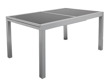 FLORABEST® Rozkládací hliníkový stůl se skleněnou deskou