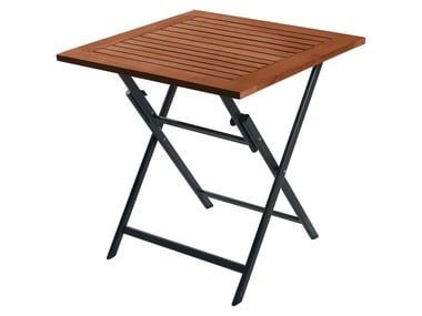 FLORABEST® Hliníkový skládací stůl s deskou z tvrdého dřeva