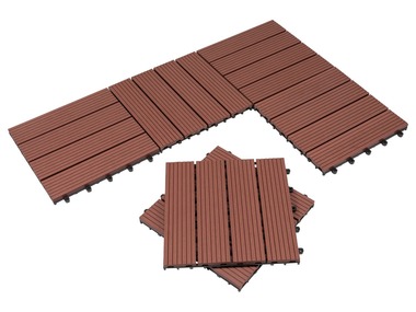 FLORABEST® Dřevěné dlaždice WPC, 6 kusů, hnědá
