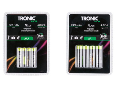 TRONIC® Přednabité dobíjecí baterie Ni-MH