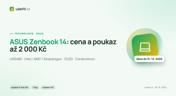 ASUS Zenbook 14 cena: poukaz až 2 000 Kč