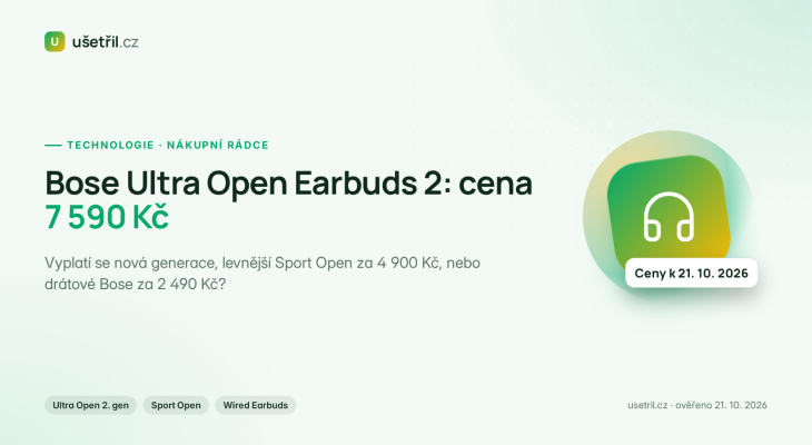 Bose Ultra Open Earbuds 2 cena v ČR: 7 590 Kč – vyplatí se?
