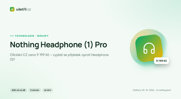 Nothing Headphone (1) Pro cena v ČR: 9 199 Kč – vyplatí se?
