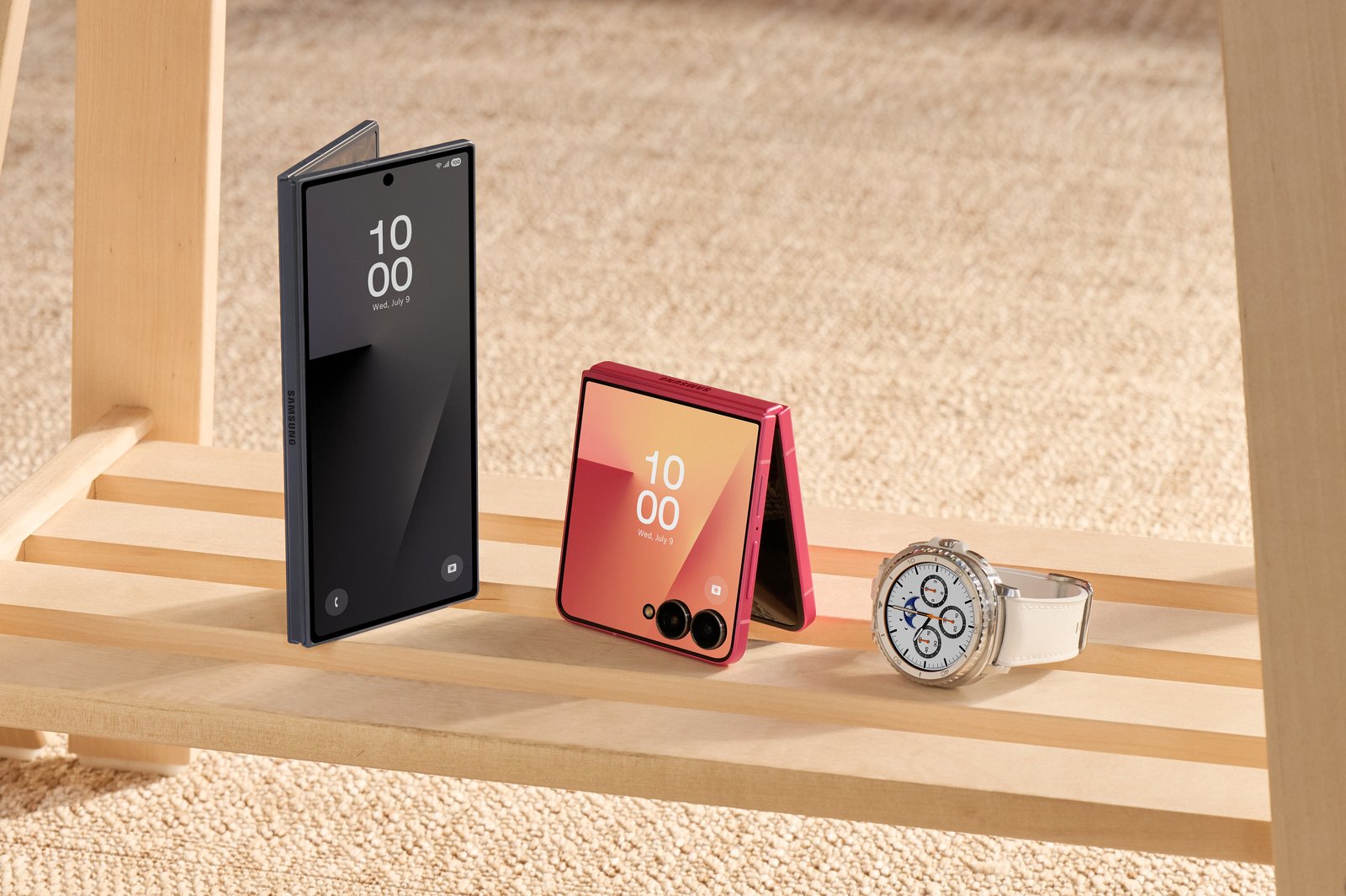 Oficiální press foto Samsung Galaxy Z Fold7, Z Flip7 a Galaxy Watch8 Classic