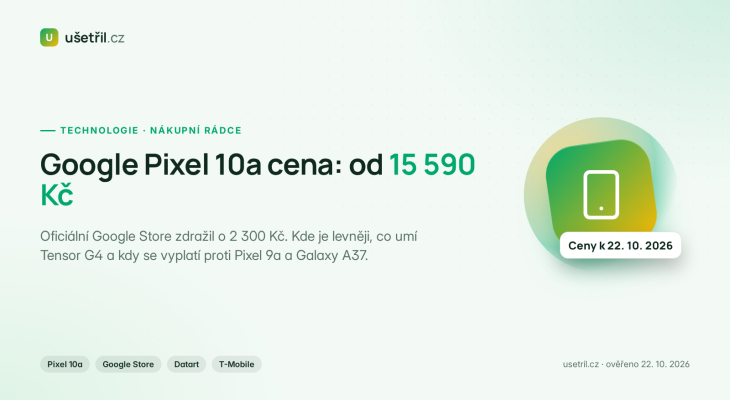 Google Pixel 10a cena v ČR: od 15 590 Kč – vyplatí se?