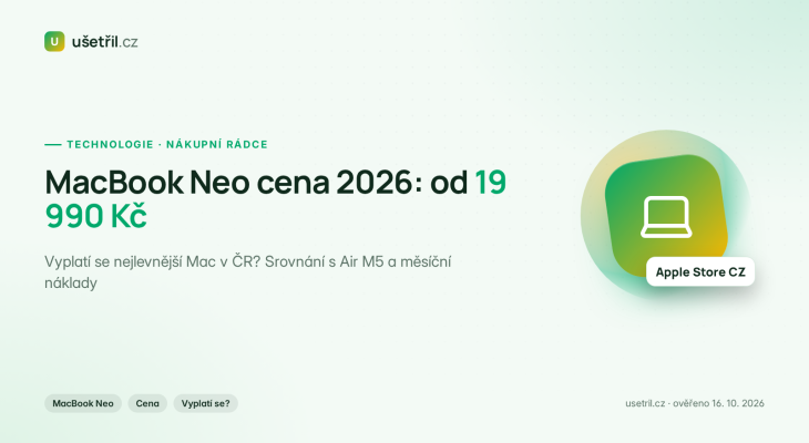MacBook Neo cena 2026: od 19 990 Kč – vyplatí se?