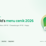 McDonald's menu ceník 2026: Big Mac 115 Kč, McMenu 169 Kč, Cheeseburger 49 Kč, Happy Meal 125 Kč – usetril.cz