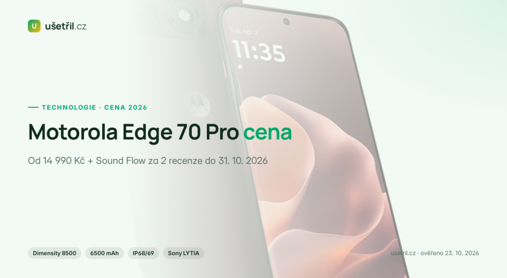 Motorola Edge 70 Pro cena v ČR: od 14 990 Kč – vyplatí se?