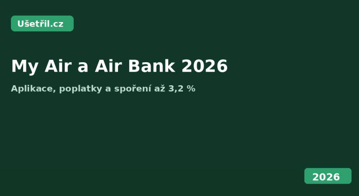 My Air a Air Bank 2026: aplikace, spoření až 3,2 % a jak na účet v mobilu