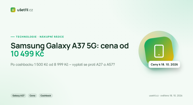 Samsung Galaxy A37 5G cena v ČR: od 10 499 Kč – vyplatí se?