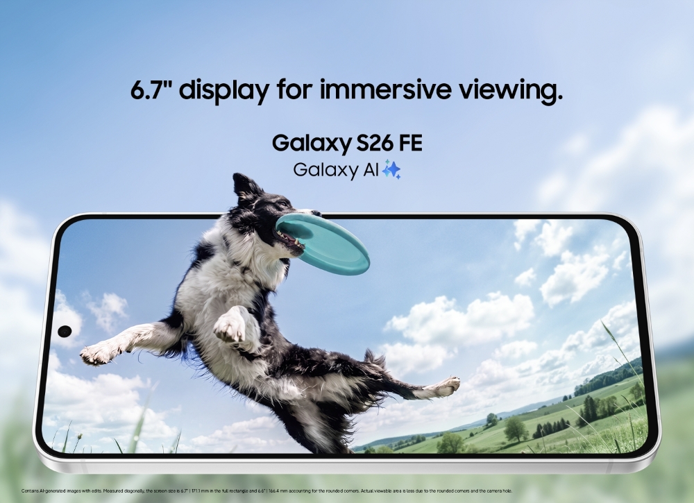 Samsung Galaxy S26 FE – 6,7palcový displej Dynamic AMOLED 2X, oficiální vizuál