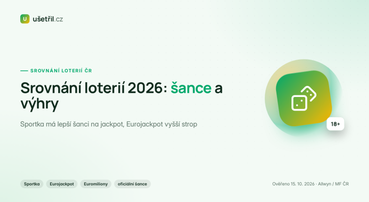 Srovnání loterií 2026: šance Sportka vs Eurojackpot